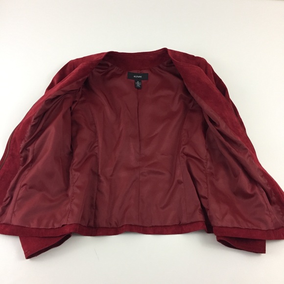 Alfani Red Leather Suede Jacket. Y49 - Picture 5 of 8